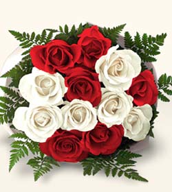  Ankara Anadolu �i�ek , �i�ek�i , �i�ek�ilik  10 adet kirmizi beyaz g�ller - anneler g�n� i�in ideal se�imdir -