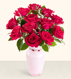  Ankara Anadolu hediye �i�ek yolla  10 kirmizi g�l cam yada mika vazo tanzim