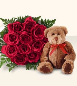 9 adet g�l ve oyuncak  Ankara Anadolu �i�ek , �i�ek�i , �i�ek�ilik 