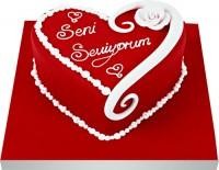 Seni seviyorum yazili kalp yas pasta  Ankara Anadolu uluslararas iek gnderme 