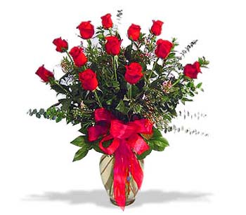 çiçek siparisi 11 adet kirmizi gül cam vazo  Ankara Anadolu online çiçek gönderme sipariş 
