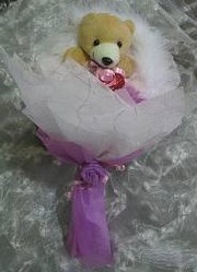 1 adet 15 cm lik ayicik buketi  Ankara Anadolu yurti�i ve yurtd��� �i�ek sipari�i 