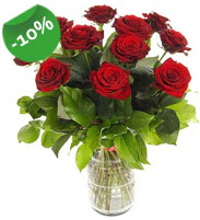 11 adet vazo i�erisinde k�rm�z� g�l  Ankara Anadolu online �i�ek g�nderme sipari� 