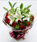 11 adet k�rm�z� g�l 1 dal kazablanka buket  Ankara Anadolu ucuz �i�ek g�nder 