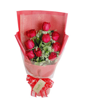 9 adet k�rm�z� g�lden g�rsel buket  Ankara Anadolu ucuz �i�ek g�nder 