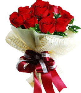 9 adet k�rm�z� g�lden buket tanzimi  Ankara Anadolu �i�ek g�nderme sitemiz g�venlidir 