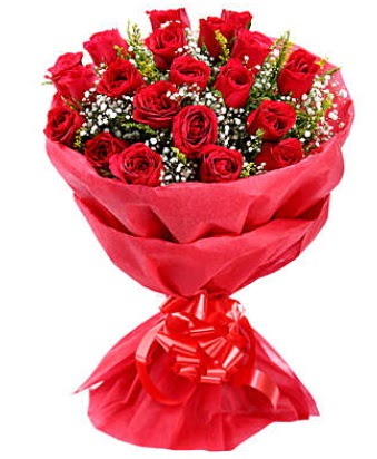 21 adet kırmızı gülden modern buket  Ankara Anadolu çiçek gönderme  