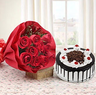 12 adet k�rm�z� g�l 4 ki�ilik ya� pasta  Ankara Anadolu �i�ek , �i�ek�i , �i�ek�ilik 
