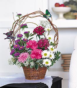  Ankara Anadolu cicekciler , cicek siparisi  sepet i�erisinde karanfil gerbera ve kir �i�ekleri
