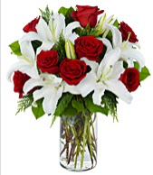 Vazoda g�rsel �i�ek tanzimi g�l kazablanka  Ankara Anadolu �i�ek�i ma�azas� 