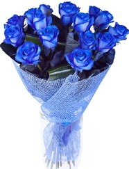 9 adet mavi gülden buket çiçeği  Ankara Anadolu hediye çiçek yolla 