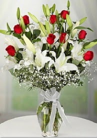 9 adet k�rm�z� g�l 3 dal kazablanka  Ankara Anadolu �i�ek yolla 