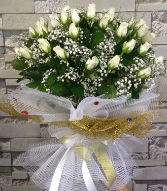41 adet beyaz gül kız isteme buketi  Ankara Anadolu çiçek satışı  