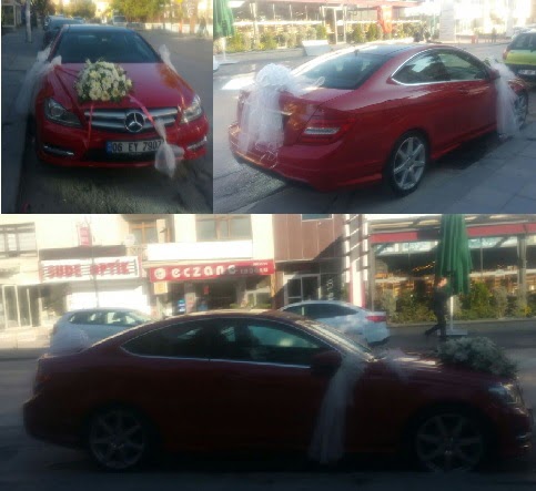 Gelin arabası süslemesi Düğün araba süs  Ankara Anadolu çiçekçi telefonları 