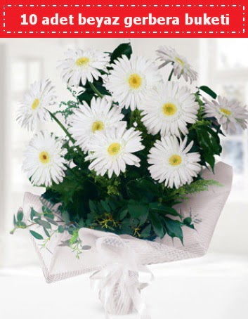 10 Adet beyaz gerbera buketi  Ankara Anadolu �i�ek , �i�ek�i , �i�ek�ilik 